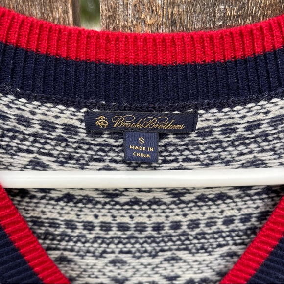 Brooks Brothers 100% Lambs Wool Fair Isle Sweater Vest Dress NWOT Sz S - Picture 3 of 12